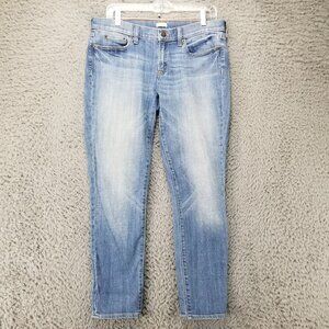 J. Crew Jeans Womens 28 Blue Stretch Mid Rise Straight Ankle